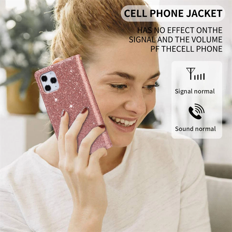 For iPhone 17 Pro Max 16 14 13 12 7 Leather Flip Stand Card Wallet Case W/ Strap - Image 4 of 4