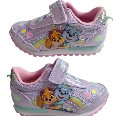 Nickelodeon Girls' Paw Patrol Shoes Laceless LED Light Up Shoes Size 8 New
