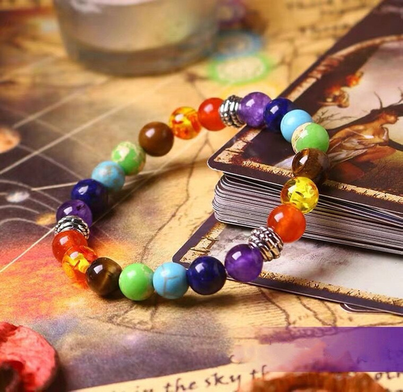 TUBMEELLUWA 7 Chakra Bracelet - Adjustable Braided Beaded Crystal Stone Bracelet With Tiger's Eye - View #5