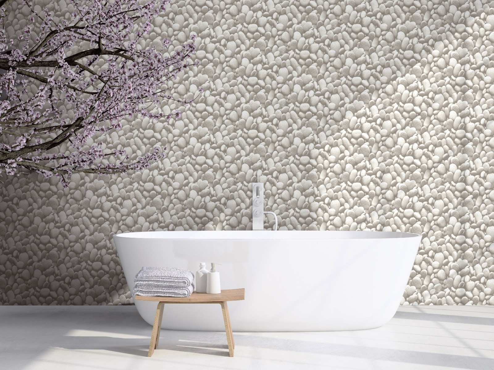 Pebble Rocks Peel Stick Wallpaper White Abstract Waterproof Removable 30 75ft For Sale Easy peel and stick wallpaper. ebay
