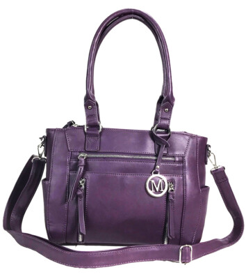 Medium CCW Bag Multi-Zipper Faux Leather Concealed Carry Purse