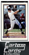 Mike Humphreys 1991 Bowman #162  RC New York Yankees TTM/IP Signed Autographed