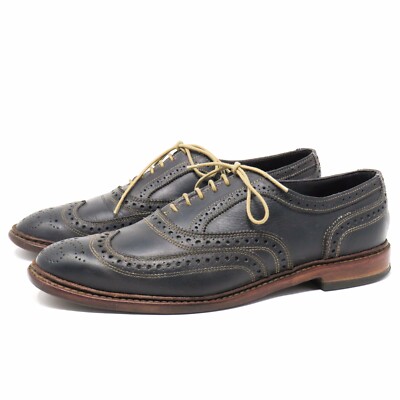 Allen Edmonds Blue Neumok Leather Wingtip Oxford Shoes  display picture 1