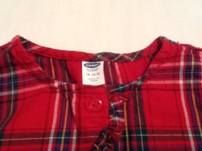 Robe Fille Enfant Old Navy Rouge à Carreaux - Taille 18-24 Mois - Portée Une Fois