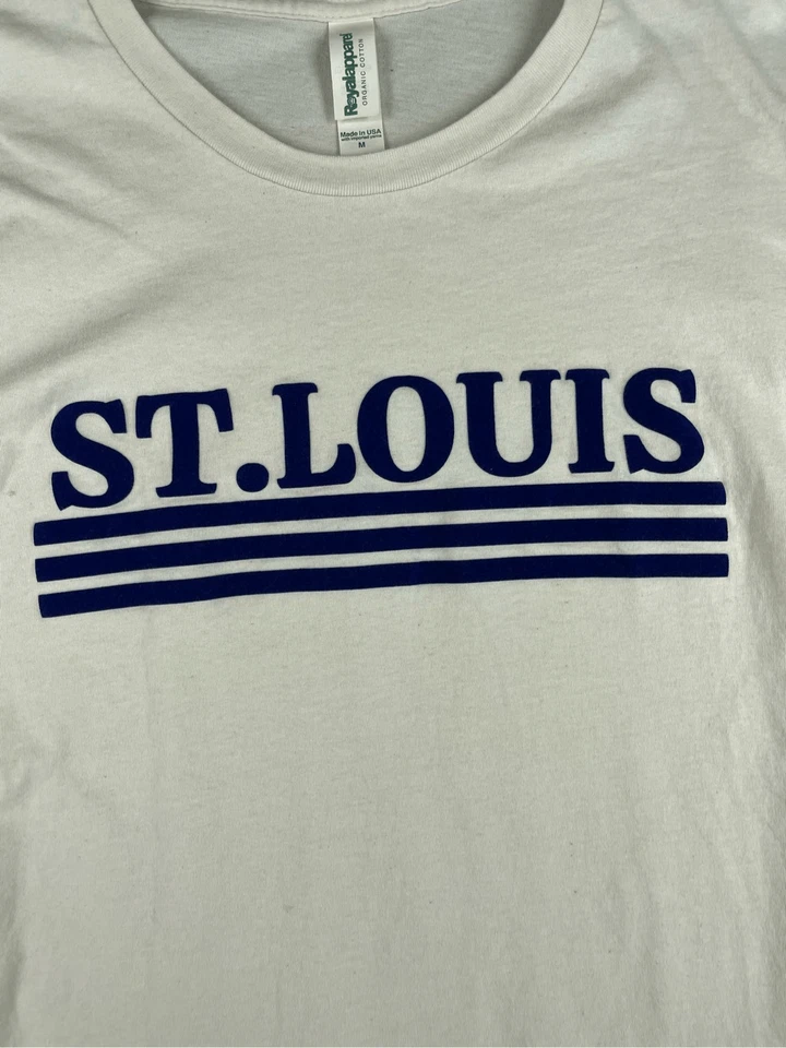 St Louis Graphic Tee Women M White Organic Cotton USA Made Minimalist Style - Image 3 of 4