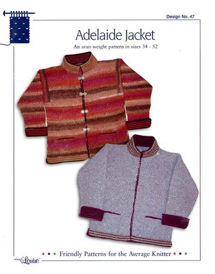 Design by Louise Knitting Pattern #47 Adelaide Jacket for Men & Women 34 - 52