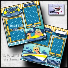 Tubing Boating Summer 2 premade scrapbook pages printed paper piecing By Cherry