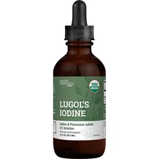 Organic Lugol's Iodine 2% Solution 3000 mcg For Thyroid Support - 2 Fl Oz 