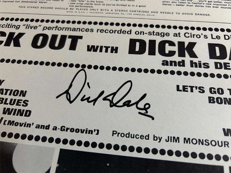 ROCK OUT WITH DICK DALE~LIVE AT CIRO'S~AUTOGRAPHED 1964 ST 2293~CAPITOL~N.MINT - Image 3 of 4