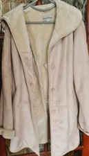 New Gabriella Vicenza Ladies Women's Beige Faux Suede & Fur Coat Jacket Uk14