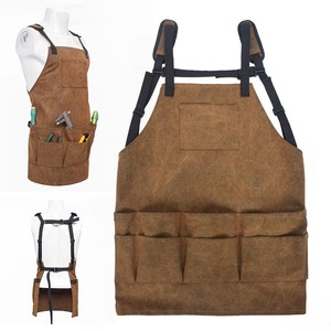 Canvas Bib Apron Woodworking Tool Gardening Work Mechanic 