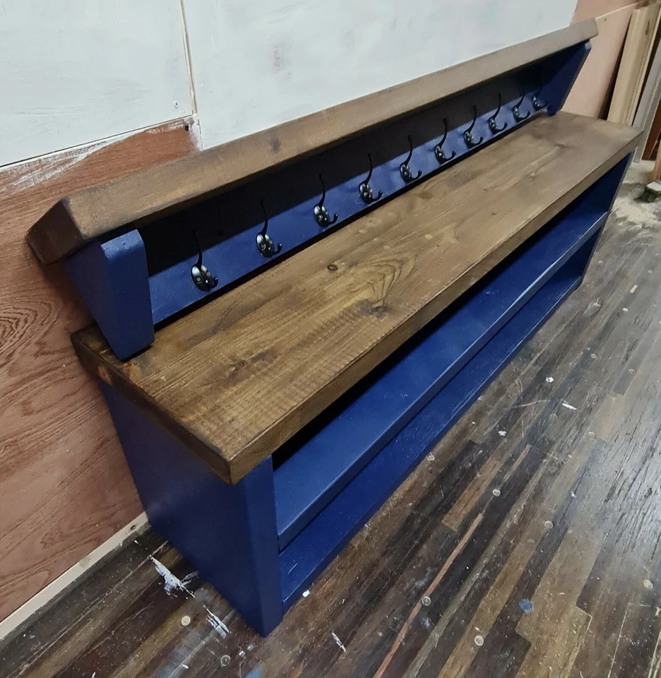 Bespoke Solid Timber Shoe Rack Storage Bench & Coat Rack ANY SIZE BOOKING  - Image 4 of 4
