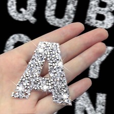 35 Pcs Rhinestone Iron on Letter Patches Bling Rhinestone Letters Glitter Rhi...