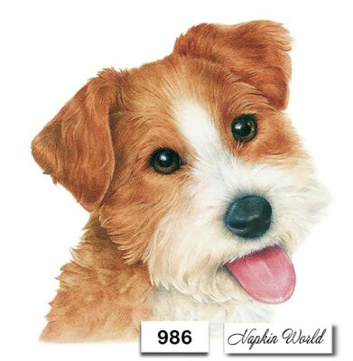 (986) TWO Individual Paper LUNCHEON Decoupage Napkins - DOG PUP PUPPY CANINE