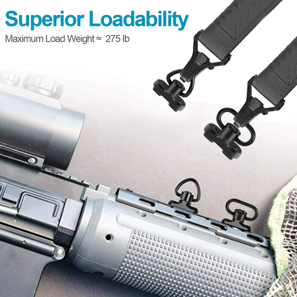 4 Pc/set 1"/1.25" Tactical Heavy Sling Swivels Quick Detach Release Push Button - Image 2 of 4