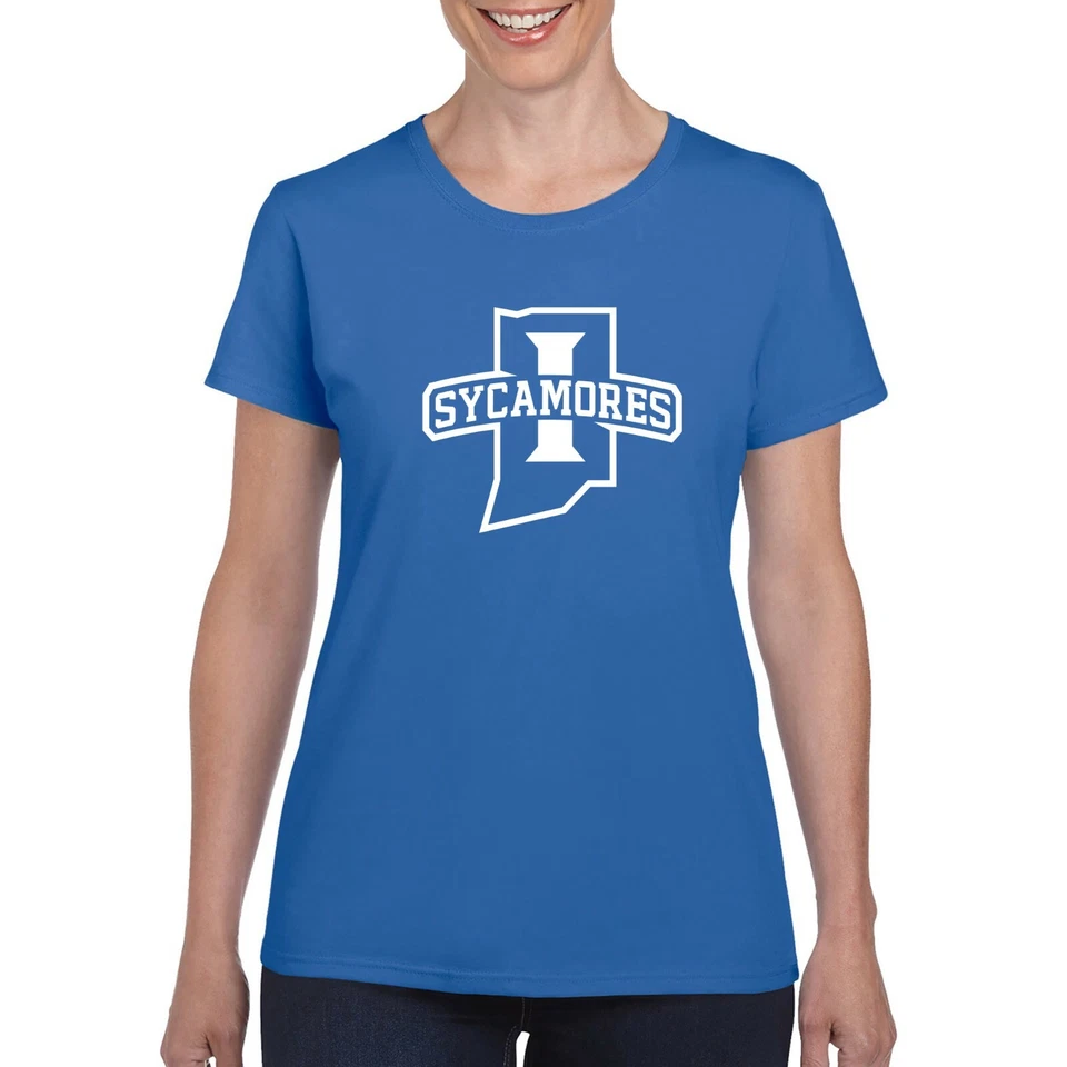 Indiana State Sycamores Primary Logo Women's T Shirt - Royal - Image 4 of 4