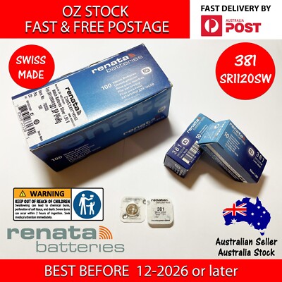 Renata 381 SR1120SW Silberoxid-Uhrenbatterie - 1,55 V, 1 Stück, Blisterpackung - Für Uhren & Präzisionsgeräte