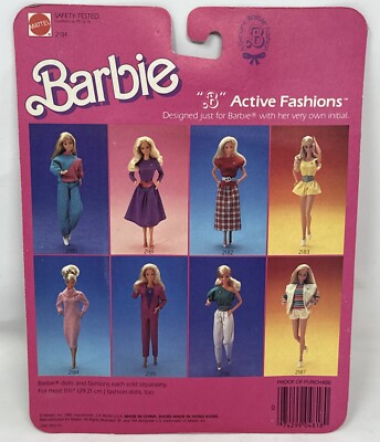 Vintage 1985 Barbie 2184 B Active Fashions Clothing Set Pink