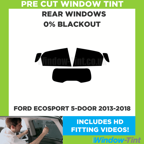 For Ford EcoSport 5-door 2013-2018 Pre Cut Window Tint Rear 0% Blackout Film - Picture 1 of 10
