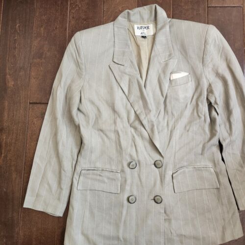 Kasper A.S.L Jacket Women's Blazer Pinstripe Tan - Size 10 - Picture 3 of 19