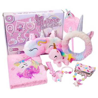 Unicorn Plush 8 Piece Gift Set   Magical Accessories for Kid's