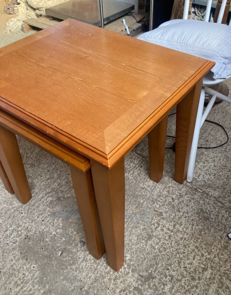 Vintage Retro G Plan Nest of 2 Brown Wooden Tables Side End Coffee Bedside - image 4 of 4