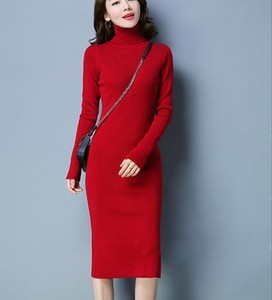 red cashmere sweater dress