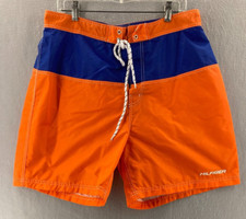 Tommy Hilfiger Board Shorts Mens XL Colorblock Drawstring Vintage 90s