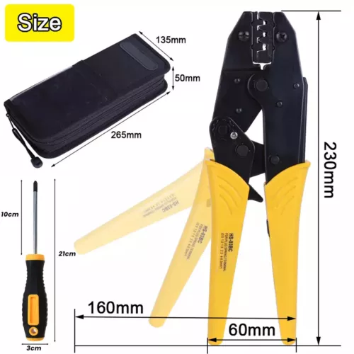 Spezialeinsätze Crimpzange Set Kabel Ende Klemmen Draht Crimper Zange 8 Dies mit Koffer - Bild 5 von 12