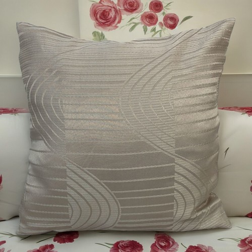 Cushion Covers Brown Set of 4 Spiral 16X16" 40X40 Cm Elegant Design Zip Decor - Picture 12 of 12