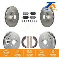 Front Rear Coated Disc Brake Rotors Ceramic Pads And Drum Kit For Toyota Corolla