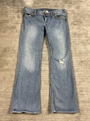 Vintage Y2K Silver Jeans Womens 33x31 Blue Medium Wash Denim Toni Bootcut