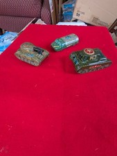 Lot of 3 Vintage 1950s Japanese Tin Litho Tanks MT 108, M7 No Barrel , Mid Ce