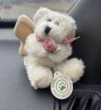 Boyds Christmas Bear Angel White plush teddy bear 4  1990 Christmas