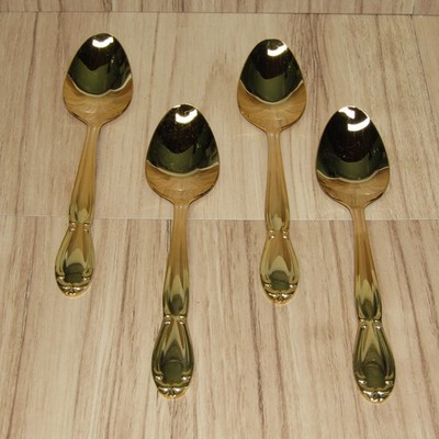 Washington Forge Carolyn Gold Stainless Flatware Set of (4) 6'' Tea Spoon