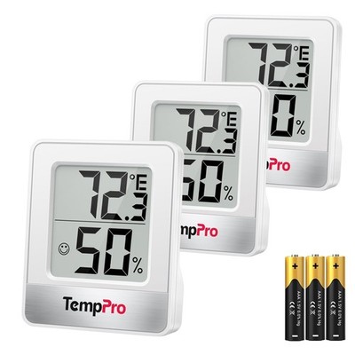 TempPro TP49 3 Pieces Digital Hygrometer Indoor Thermometer Humidity Meter Mi...