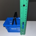 2 WALMART Doll Size Shopping Basket Mini Replica Lot Blue With Black Handles — photo 3