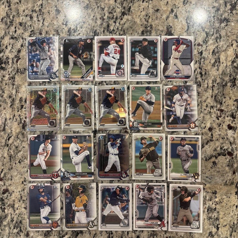 Lot of 20 Bowman 1st Chrome and Paper Assorted Inserts