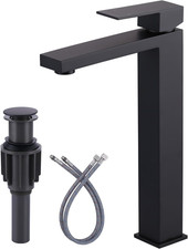 Vessel Sink Faucet Matte Black, Single Handle Tall Bathroom Faucet, Single Hole