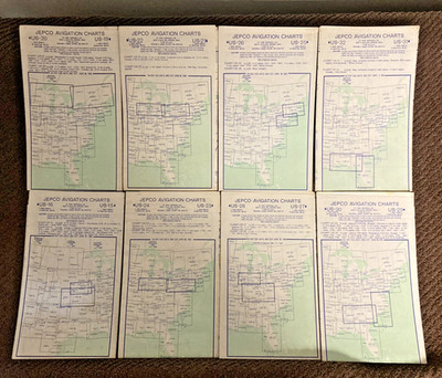 Lot of vintage 1958 & 1959 Jepco US Avigation Charts (Jeppesen & Co.) Qty. 9