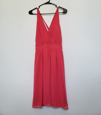 Bongo Juniors 13 Halter Mini Dress V Neck Sleeveless Pink Flowy Evening Cocktail