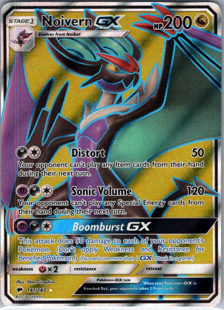 Noivern GX (Full Art) - 141/147 - SM - Burning Shadows - Ultra Rare - Pokemon -