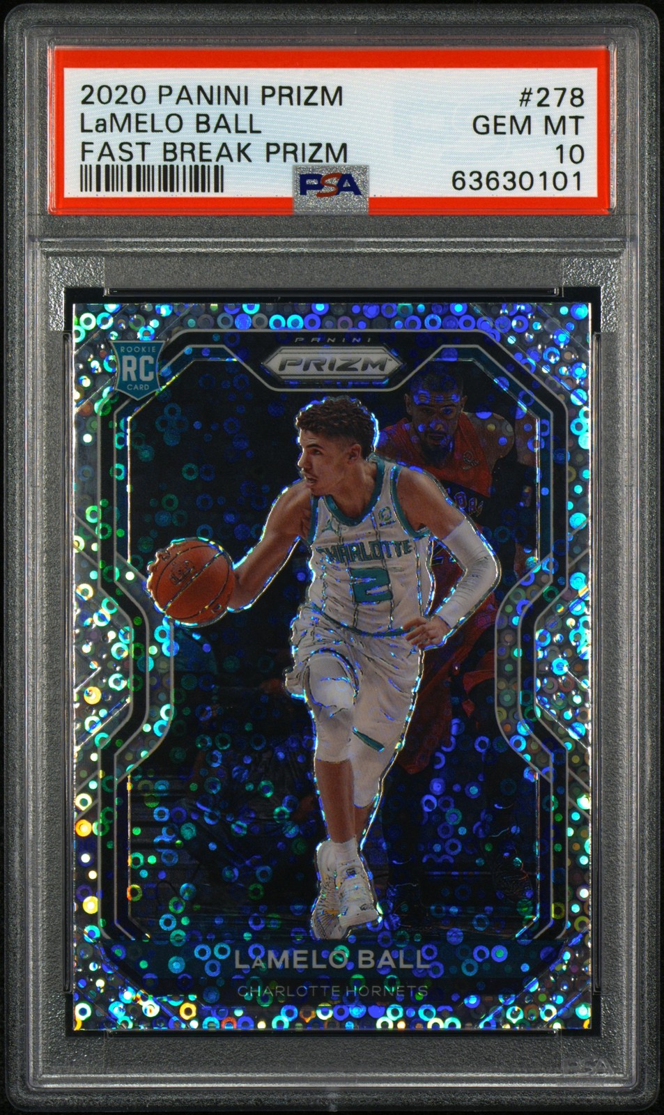 2020 PANINI PRIZM FAST BREAK PRIZM #278 LAMELO BALL ROOKIE RC PSA 10
