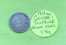 1723 SSC Silver SIXPENCE Coin King GEORGE I (1714 - 1727) 2.96g ESC1600 S3652