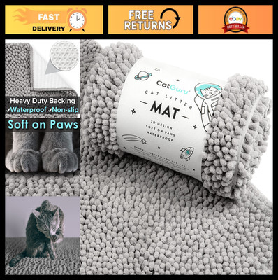 Waterproof Cat Litter Mat - Non-Slip, Machine Washable, Extra Large & XXL, Soft