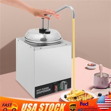 3L Electric Cheese Dispenser with Pump Commercial Hot Fudge Warmer 86℉-185℉ 350W
