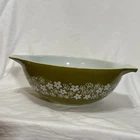 Vintage Pyrex 444 Spring Blossom Green Crazy Daisy Cinderella Mixing Bowl 4 Qt