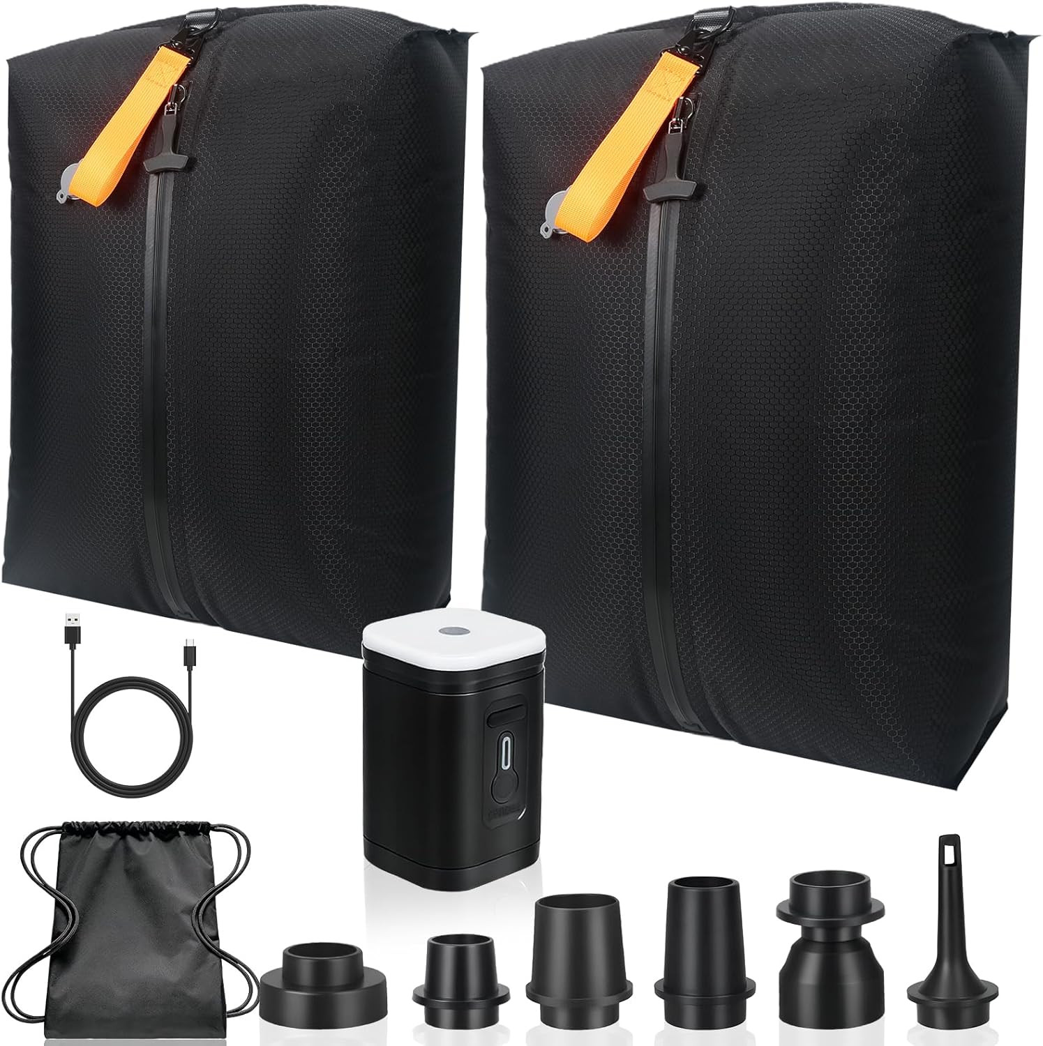 2PCS Travel Vacuum Bags with Lighted Electric Pump,Ip67 Wate