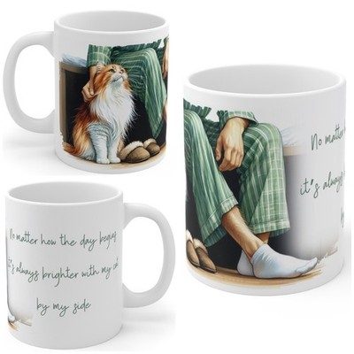 Ginger and White Cat Becher, Morning Cat Kuscheltasse
