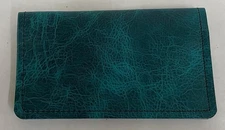 WAXED Cowhide LEATHER CHECKBOOK COVER USA MADE FREE DUPLICATE DIVIDER FREE SHIP